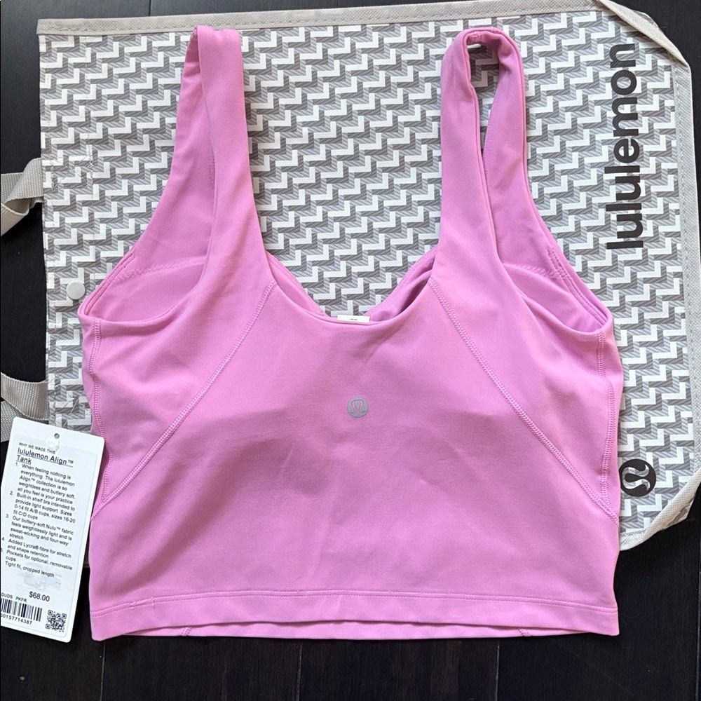 LULULEMON ALIGN TANK IN PINK FROSTING SZ 6 ,10 NWT - Picture 3 of 10